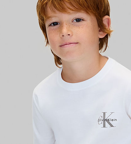 Calvin Klein Blússa - Einræða um bringuna - Bright White