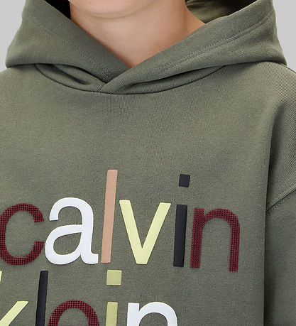 Sweat à Capuche Calvin Klein - Couleur Logo - Thym Green Sweat à Capuche Calvin Klein - Couleur Logo - Thym Green