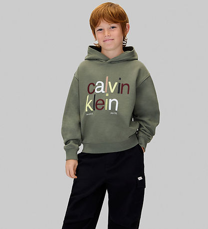 Sweat à Capuche Calvin Klein - Couleur Logo - Thym Green Sweat à Capuche Calvin Klein - Couleur Logo - Thym Green