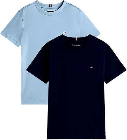 Tommy Hilfiger T-shirt - 2-Pack - Brisk Blue/Desert Sky Tommy Hilfiger T-shirt - 2-Pack - Brisk Blue/Desert Sky