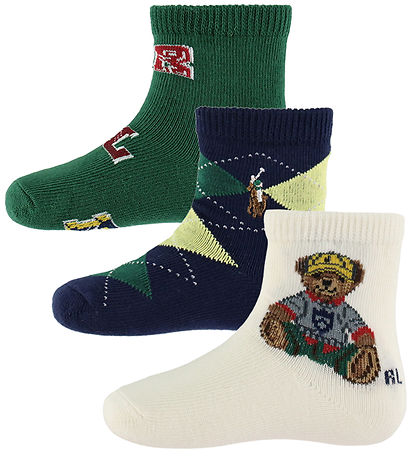Chaussettes Polo Ralph Lauren - 3 Pack - Blanc/Marine/Vert Chaussettes Polo Ralph Lauren - 3 Pack - Blanc/Marine/Vert