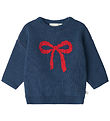 That's Mine Blouse - Knitted - Nasha - Key Blue/Red Bow That's Mine Blouse - Knitted - Nasha - Key Blue/Red Bow