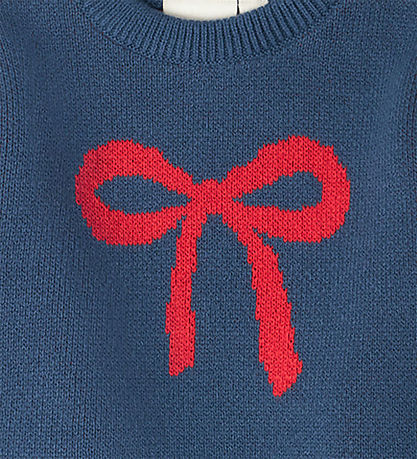 That's Mine Blouse - Knitted - Nasha - Key Blue/Red Bow That's Mine Blouse - Knitted - Nasha - Key Blue/Red Bow