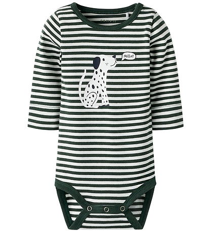 Name It Bodysuit l/s - NbmKian - Cloud Dancer/Deep Forrest w. Pr