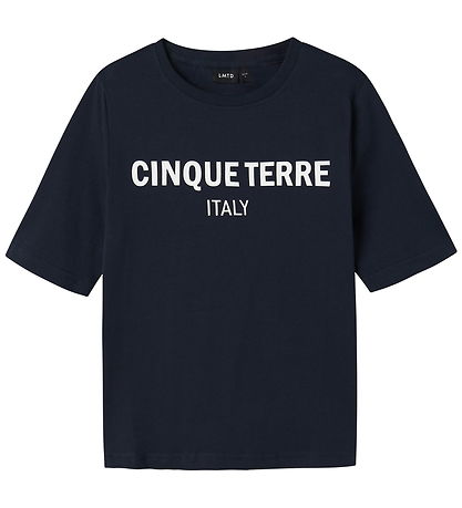 LMTD T-shirt - NlfFaca - Dark Sapphire w. White