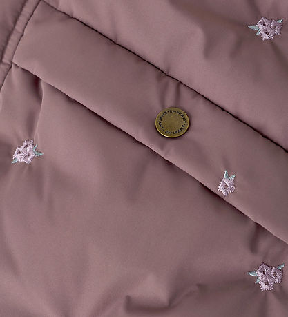 En Fant Vadderad jacka - Rose Taupe m. Blommor