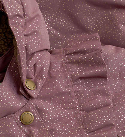 En Fant Snowsuit - Rose Taupe w. Gold Dots
