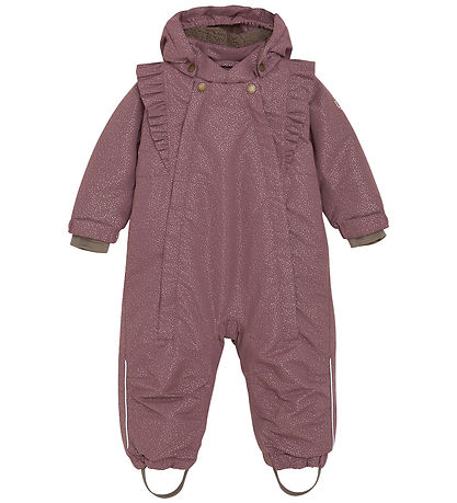 En Fant Snowsuit - Rose Taupe w. Gold Dots