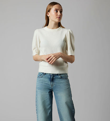 LMTD T-shirt - Stickad - NlfLodet - Antique White