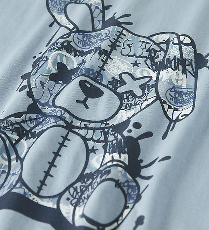 T-Shirt LMTD - NlfTedi - Blue Brouillard av. Imprimé T-Shirt LMTD - NlfTedi - Blue Brouillard av. Imprimé