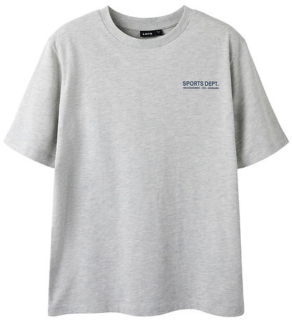 LMTD Stuttermabolur - NlnMoods - Light Grey Melange/Dark Sapphir