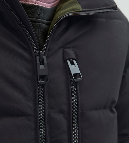 Jack & Jones Puffer Jacket - JjEowen - Raisin/Black Blocking