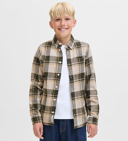 Jack & Jones Skyrta - JprBlubrook - Peat M. Köflótt