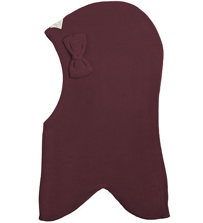Racing Kids Balaclava - Wool/Cotton - 2-layer - Bordeaux w. Bow Racing Kids Balaclava - Wool/Cotton - 2-layer - Bordeaux w. Bow