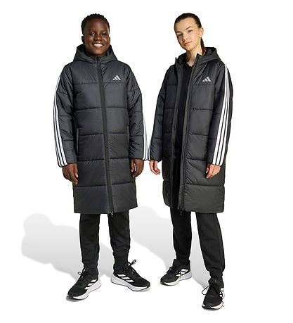 adidas Performance Polstret Jakke - J Lang kåpe - Svart/Hvit