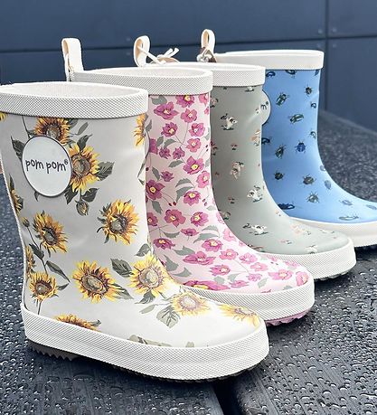 Pom Pom Rubber Boots - Autumn Anemone