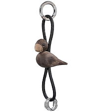 Porte-clés Kay Bojesen - Oiseau/Argent - Cuir Noir/Chêne fumé Porte-clés Kay Bojesen - Oiseau/Argent - Cuir Noir/Chêne fumé