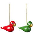 Kay Bojesen Wooden figures - 2 pcs - Christmas bird - Red/Green