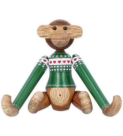 Kay Bojesen Wooden figure - Monkey Julesweater 2025 - Mini Green