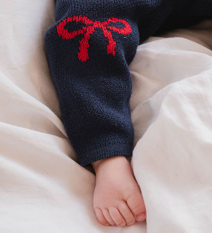 That's Mine Trousers - Knitted - Norma - Key Blue/Red Bow That's Mine Trousers - Knitted - Norma - Key Blue/Red Bow