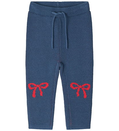 That's Mine Trousers - Knitted - Norma - Key Blue/Red Bow