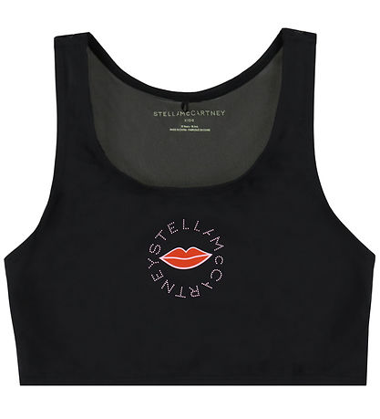 Stella McCartney Kids Badeanzug - UV50+ - Schwarz m. Lippen