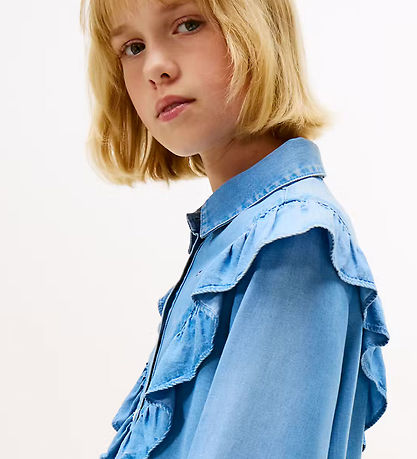 Tommy Hilfiger Shirt - Denim - Blue w. Ruffles