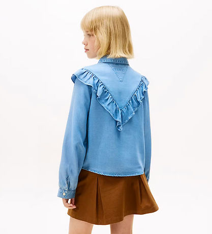Tommy Hilfiger Shirt - Denim - Blue w. Ruffles