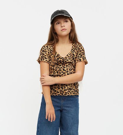 Mads Nørgaard T-shirt - Tiki - Rib - Leopard/Black