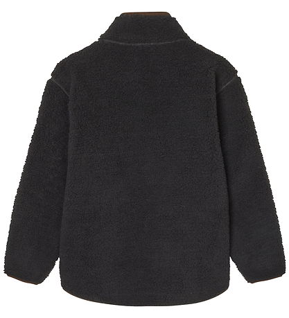 Mads Nørgaard Fleece Jacket - Teddy - Jeffo - Jet Black w. Brown