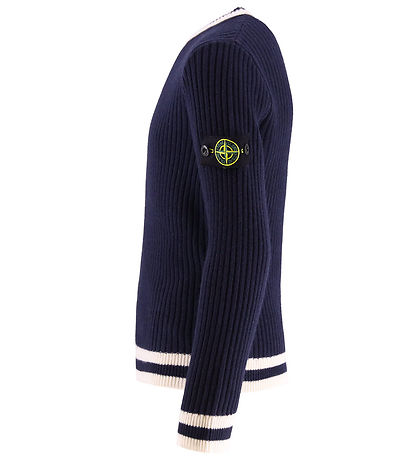 Stone Island Blouse - Wool/Viscose - Navy w. White