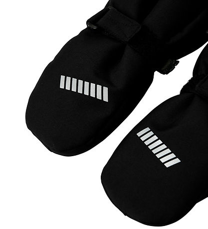 Name It Mittens w. Wool fleece - NmnSnow10 - Black w. Zipper
