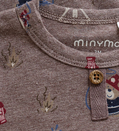 Minymo Bodysuit l/s - Dark Brown Melange Minymo Bodysuit l/s - Dark Brown Melange