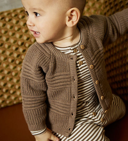 Minymo Bodysuit l/s - Rib - Chocolate Chip Minymo Bodysuit l/s - Rib - Chocolate Chip