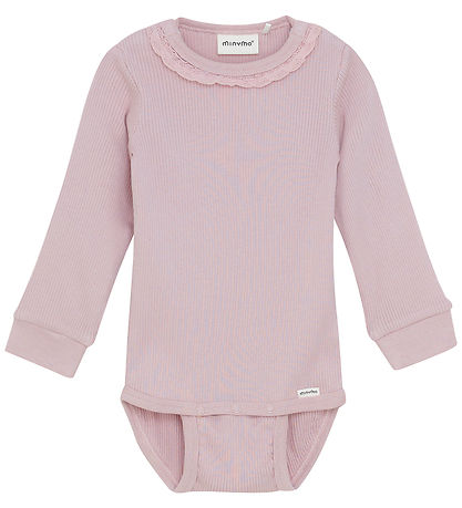 Minymo Bodysuit l/s - Rib - Modal/Cotton - Shadow Gray Minymo Bodysuit l/s - Rib - Modal/Cotton - Shadow Gray