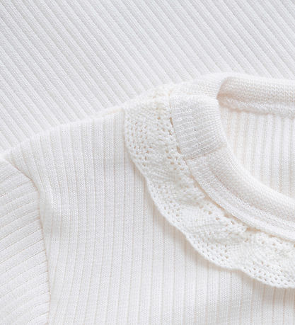 Minymo Bodysuit l/s - Rib - Modal/Cotton - Egg nog
