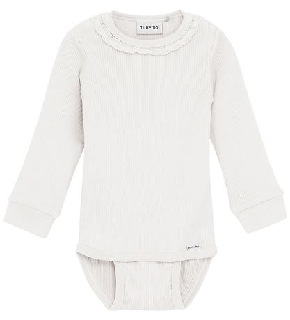 Minymo Bodysuit l/s - Rib - Modal/Cotton - Egg nog