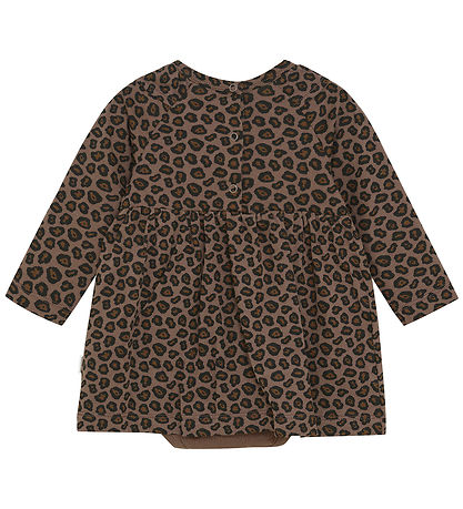 Minymo Bodysuit w. Skirt l/s - Chocolate Chip
