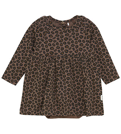 Minymo Bodysuit w. Skirt l/s - Chocolate Chip