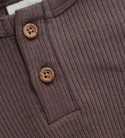Minymo Bodysuit l/s - Rib - Modal/Cotton - Chocolate Chip