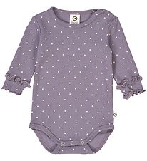 Müsli Bodysuit l/s - Rib - Dot - Lilac Fog/Oat Müsli Bodysuit l/s - Rib - Dot - Lilac Fog/Oat