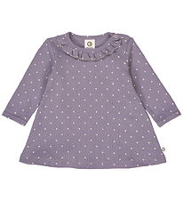 Müsli Dress - Rib - Dot - Lilac Fog/Oak