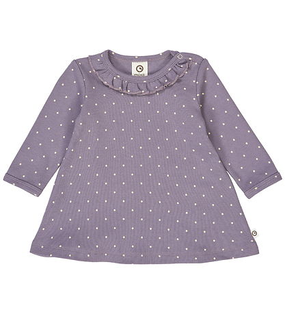 Müsli Kleid - Rib - Dot - Lilac Nebel/Oak