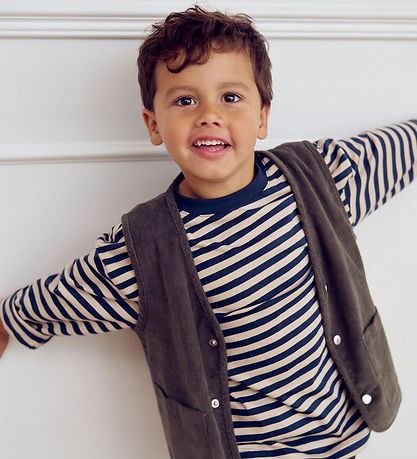 Müsli Tröja - Stripe - Oak/Natt Blue