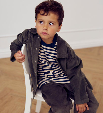 Müsli Tröja - Stripe - Oak/Natt Blue