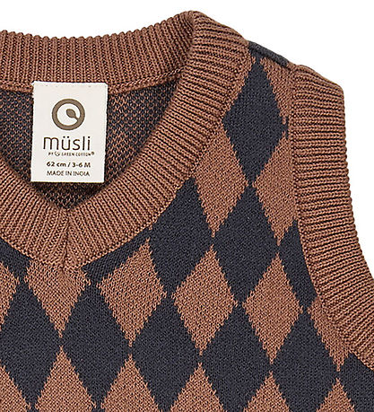 Müsli Waistcoat - Knitted - Harlequin - Root