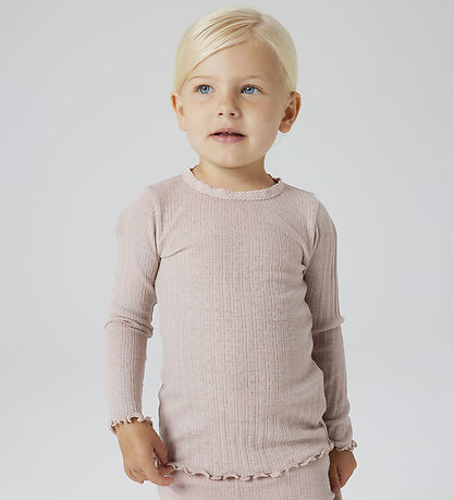 Blouse Name It - Laine/Soie - Rib - NmfWossa - Shadow Gris Blouse Name It - Laine/Soie - Rib - NmfWossa - Shadow Gris