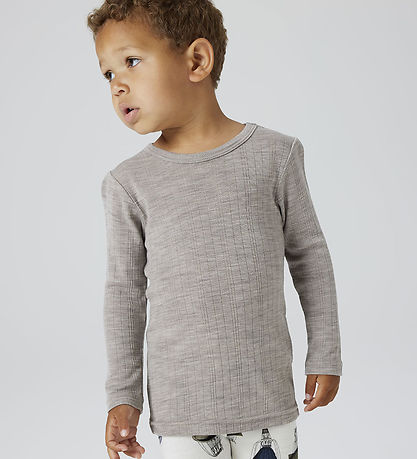 Name It Blouse - Wool/Silk - Rib - NmmWossa - Satellite