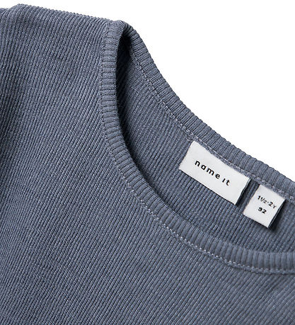 Name It Blouse - Wool/Silk - Rib - NmmWossa - Folkstone Grey