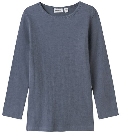 Name It Blouse - Wool/Silk - Rib - NmmWossa - Folkstone Grey